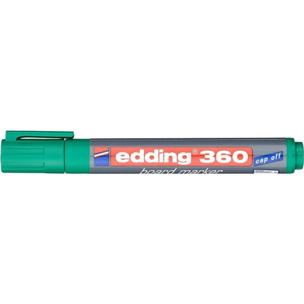 Маркер для досок Edding e-360/4 cap off, зеленый, 1,5-3 мм