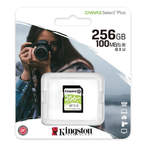 Карта памяти 256 Гб SDXC Kingston Canvas Select Plus UHS-I U3 V30 (SDS2/256Gb)