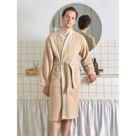 Халат махровый Комус Delray 54 (XXL) бежевый