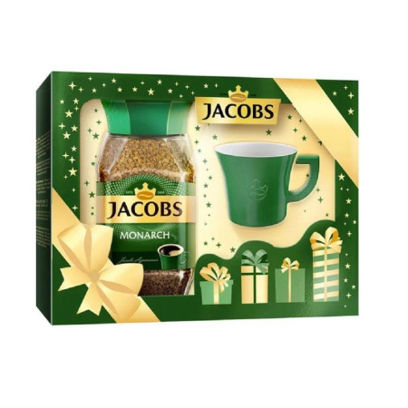 Кофе Jacobs Monarch натур. раств. сублим., 95г + чашка с рис, керам (набор)