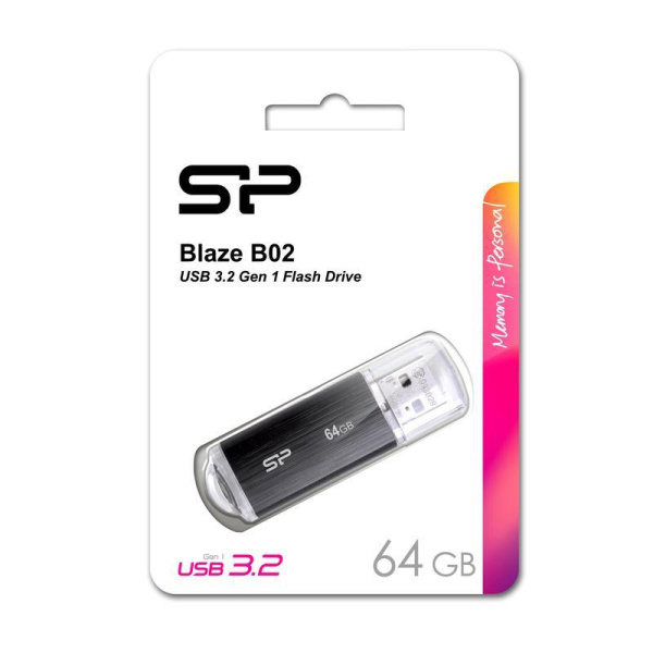 Флеш-память USB 3.0 64 ГБ Silicon Power Blaze B02 (SP064GBUF3B02V1K)