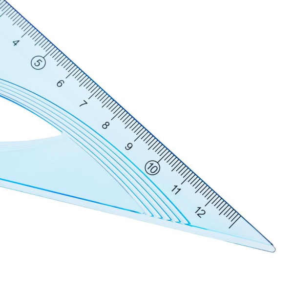 Набор чертежный Deli EH12 пластиковый голубой (линейка 20 см, угольники  13 и 9 см, транспортир 12 см)
