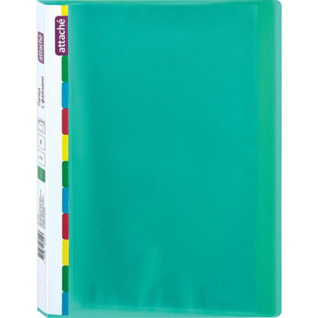 Папка файловая на 20 файлов Attache Diagonal зеленая