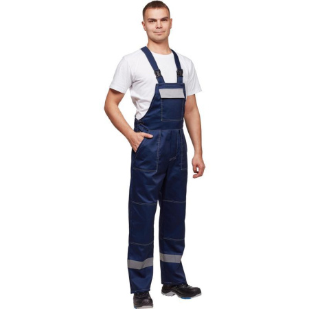 Костюм рабочий летний мужской л20-КПК с СОП синий/серый (размер 52-54, рост 170-176)