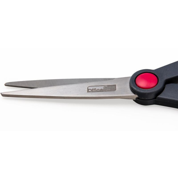 Ножницы 215 мм Office Force с пластиковыми ассимметричными ручками  серого/красного цвета