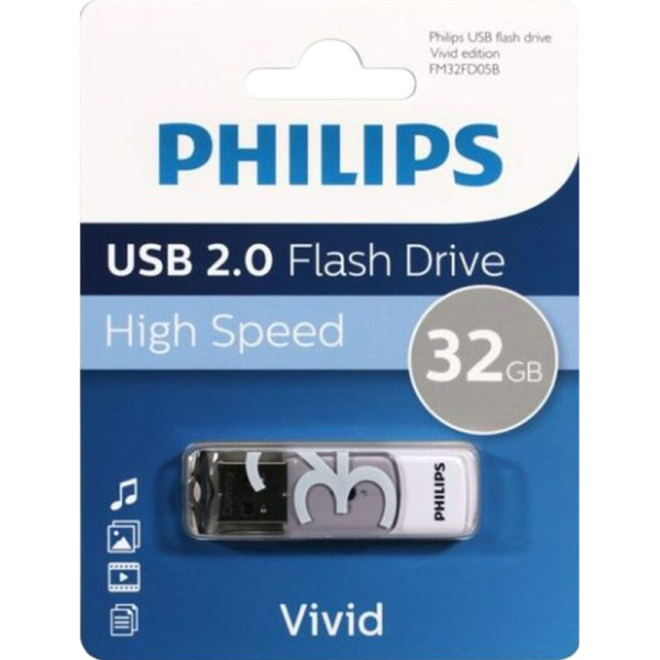 Флешка USB 2.0 32 ГБ Philips VIVID 2.0 (FM32FD05B/97)