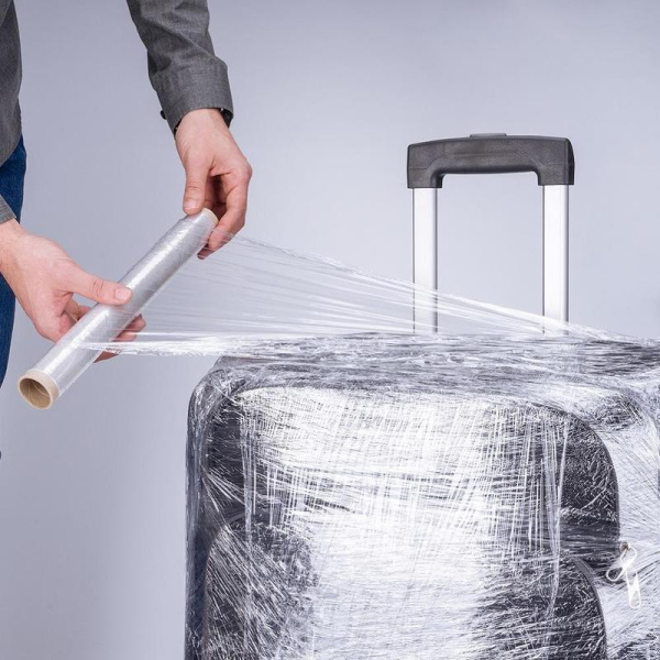 Стрейч-пленка багажная для ручной упаковки Unibob вес 0.23 кг 20 мкм x 25 см х 50 м (престрейч 100%)