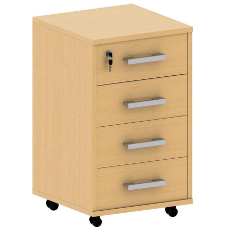Тумба выкатная Арго с замком (бук, 4 ящика, 440х450х600 мм)