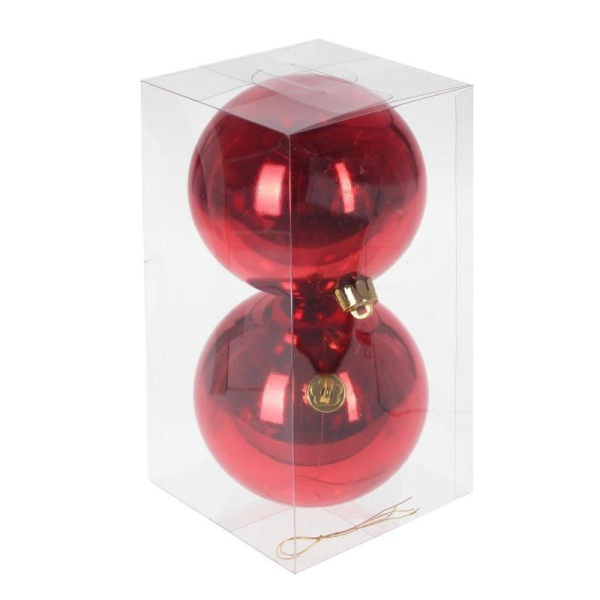 Набор елочных шаров Remeco Collection Клубничный пластик красный  (диаметр 10 см, 2 штуки в упаковке)