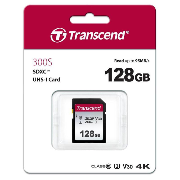 Карта памяти Transcend SDXC 128 Gb Class 3 (U3) (TS128GSDC300S)