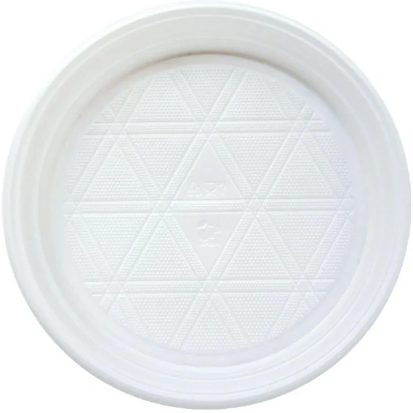 Тарелка одноразовая пластиковая Комус Эконом 165 мм белая 100 штук в  упаковке Тарелка одноразовая пластиковая Комус Эконом 165 мм белая 100 штук в  упаковке