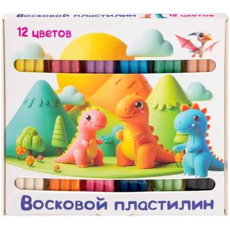 Пластилин восковой Genio Kids 12 цветов 180 г
