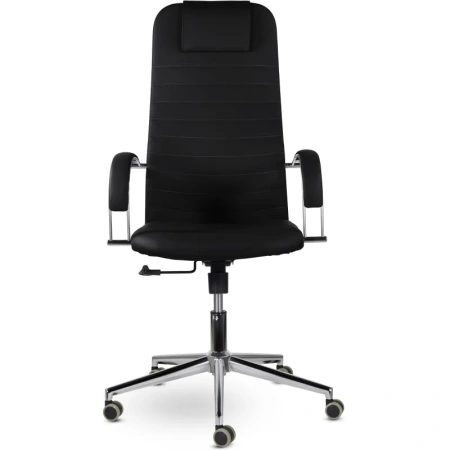 Кресло для руководителя Соло чёрное (экокожа, металл)