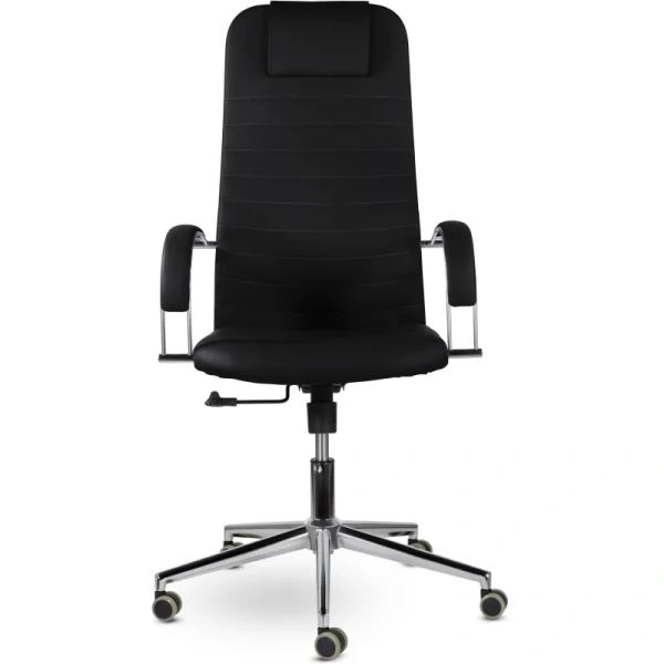 Кресло для руководителя Соло чёрное (экокожа, металл)