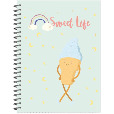 Бизнес-тетрадь креативная Attache Selection Sweet Life Мороженое А5 96 листов разноцветная в клетку на спирали 2 разделителя (155x208 мм) Бизнес-тетрадь креативная Attache Selection Sweet Life Мороженое А5 96 листов разноцветная в клетку на спирали 2 разделителя (155x208 мм)