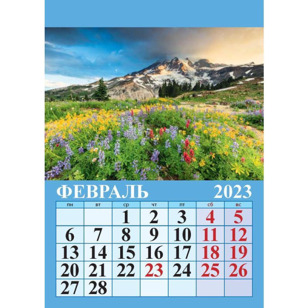 Календарь настенный моноблочный 2023 год Природа (96х135 мм)