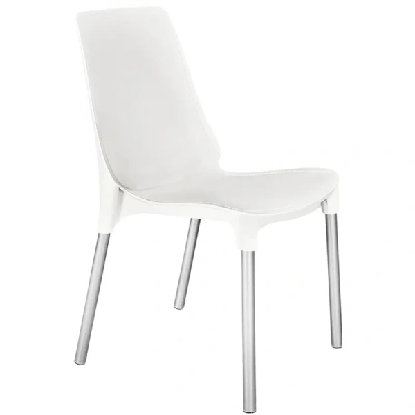 Стул обеденный Sheffilton SHT-S75 белый/хром (пластик, металл)