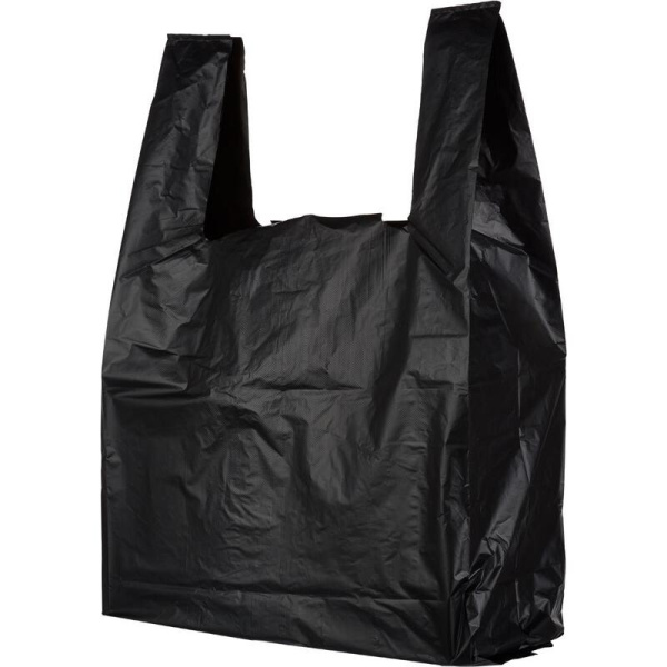 Пакет-майка ПНД 45 мкм черный (40+18x70 см, 50 штук в упаковке)