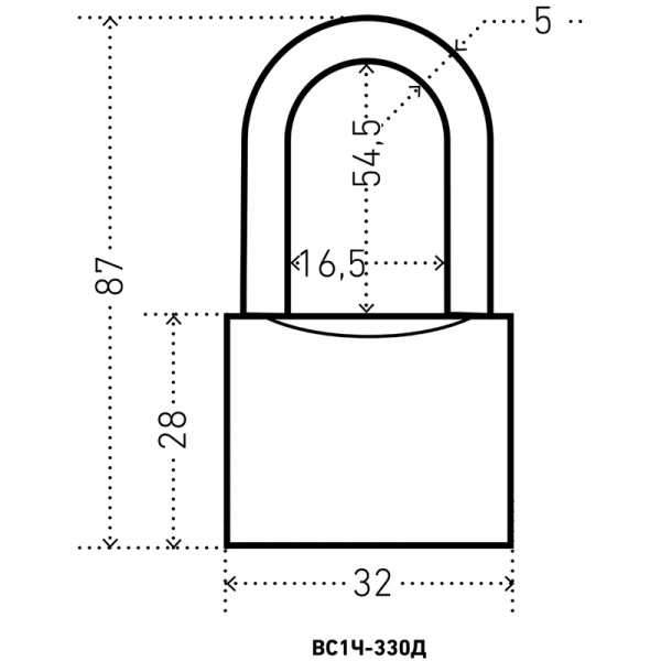Замок навесной Аллюр ВС1Ч-330Д серый