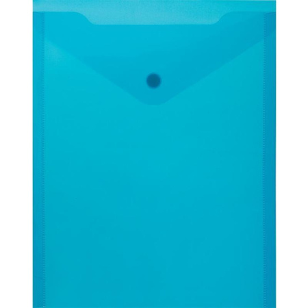 Папка-конверт на кнопке А5 синяя 0.18 мм (10 штук в упаковке)