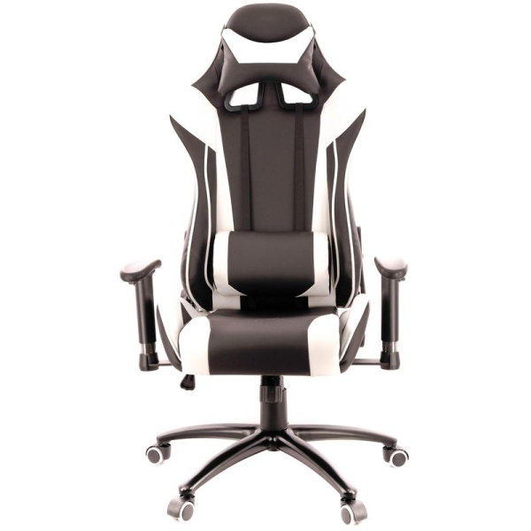 Кресло игровое Everprof Lotus S6 белое/черное (экокожа, металл)