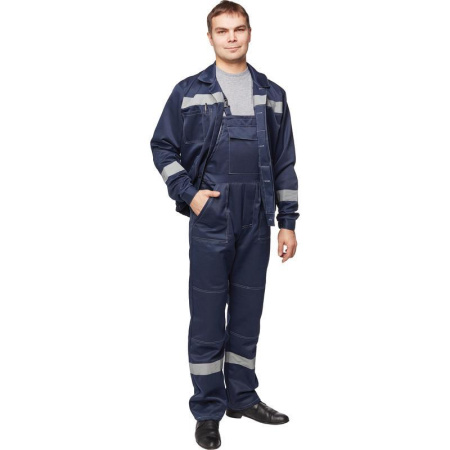 Костюм рабочий летний мужской л22-КПК с СОП темно-синий (размер 44-46, рост 182-188)