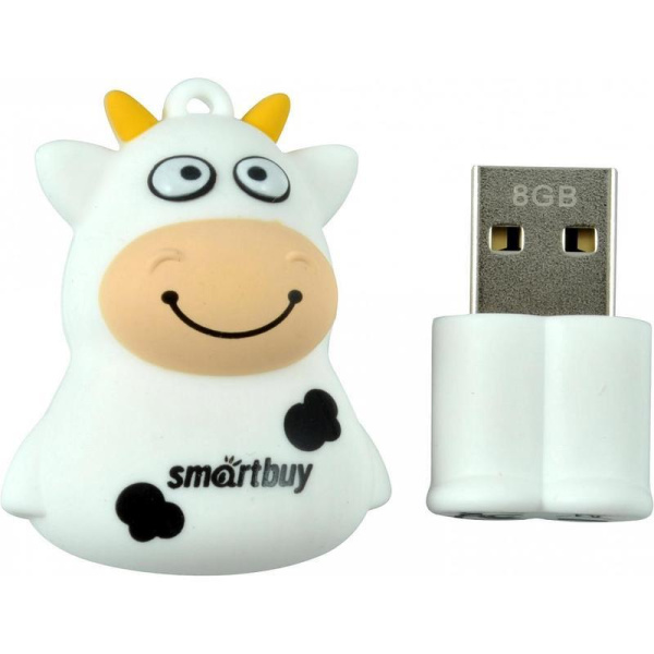 Флеш-память SmartBuy Wild Series Коровка 16 Gb USB 2.0 белая