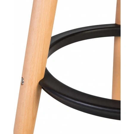 Табурет барный Dobrin Royce чёрный/бежевый (пластик/массив дерева)