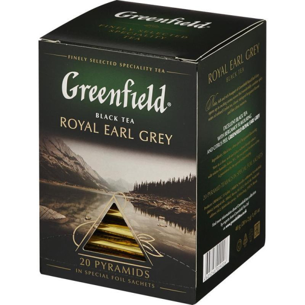 Чай Greenfield Royal Earl Grey черный с бергамотом 20 пакетиков