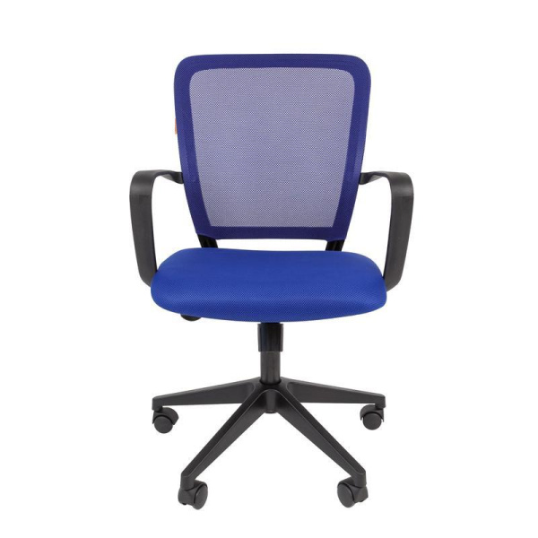 Кресло офисное Chairman 698 синее (сетка/ткань, пластик)