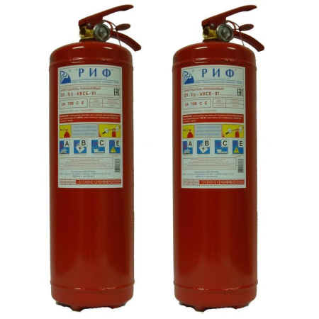 Огнетушитель порошковый Риф ОП-5 (з) АВСЕ (2 штуки в упаковке)
