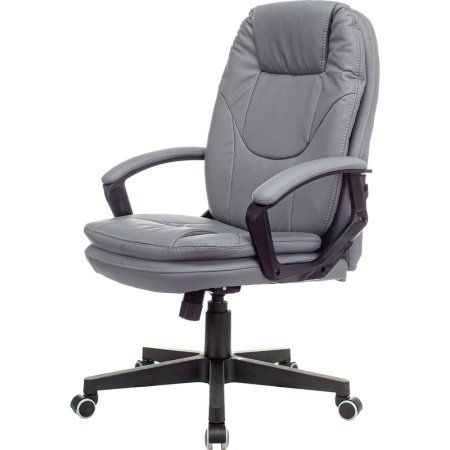 Кресло для руководителя Бюрократ CH868N серое (экокожа, пластик)