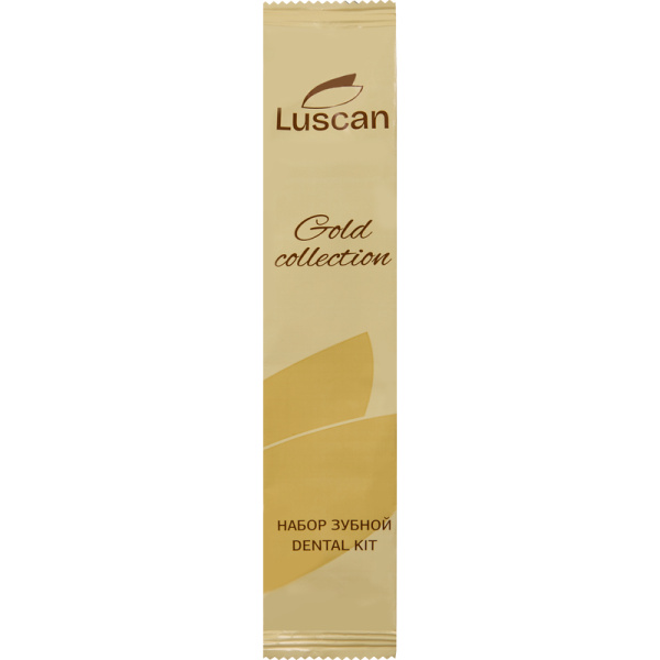 Набор зубной Luscan Gold Collection флоу пак (зубная щетка - 1 шт,  зубная паста - 1шт, 300 штук в упаковке)