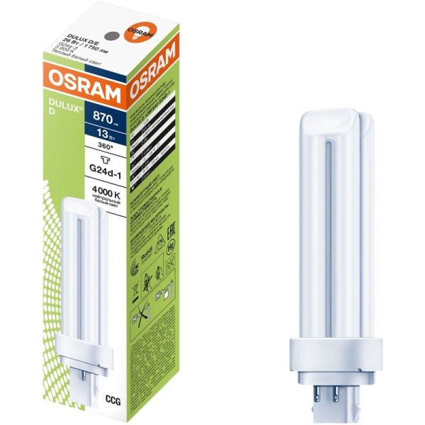 Лампа люминесцентная Osram 13 Вт G24D-1 D 4000 К 900 Лм