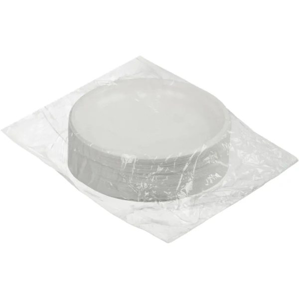 Тарелка одноразовая пластиковая 205 мм белая 100 штук в упаковке Комус Стандарт Тарелка одноразовая пластиковая 205 мм белая 100 штук в упаковке Комус Стандарт