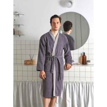 Халат махровый Комус Delray 54 (XXL) антрацит