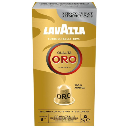 Кофе в капсулах для кофемашин Lavazza Nespresso Qualita Oro жареный  молотый (10 штук в упаковке)