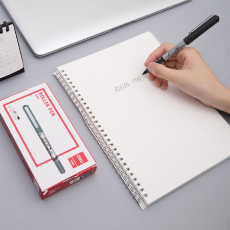 Роллер Deli Think черный (толщина линии 0.35 мм)