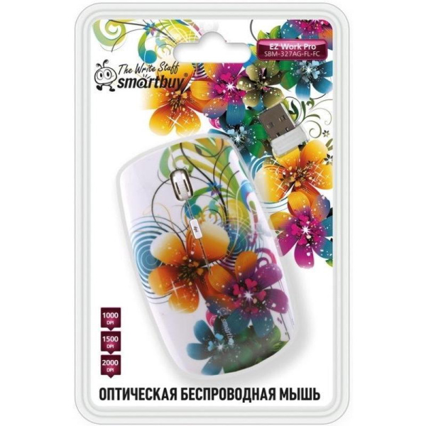 Мышь компьютерная Smartbuy 327AG (SBM-327AG-FL-FC)  принт Цветы