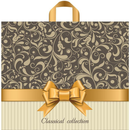 Пакет подарочный пластиковый Бежевый (34x40x5 см)