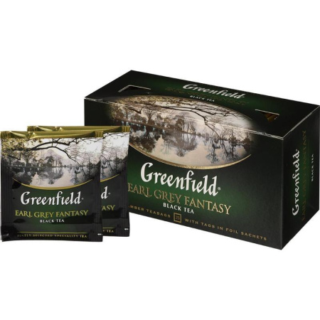 Чай Greenfield Earl Grey Fantasy черный с бергамотом 25 пакетиков