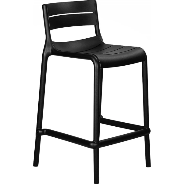 Стул полубарный Dobrin Nessa чёрный (пластик)