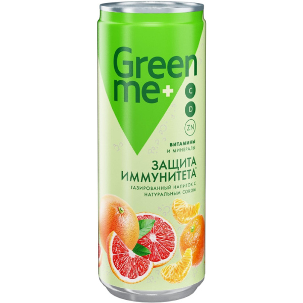 Напиток среднегазированный GreenMe Plus Immunity Protect 0.33 л Напиток среднегазированный GreenMe Plus Immunity Protect 0.33 л