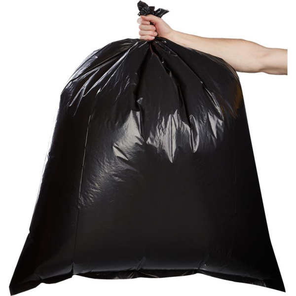 Мешки для мусора на 180 литров черные (30 мкм, в рулоне 50 штук, 90х110 см)