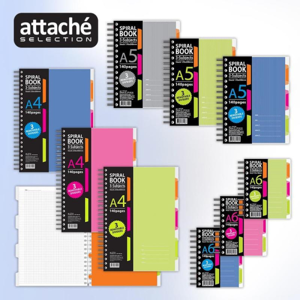 Бизнес-тетрадь Attache Selection Spiral Book A6 140 листов серая в клетку на спирали (125x146 мм)