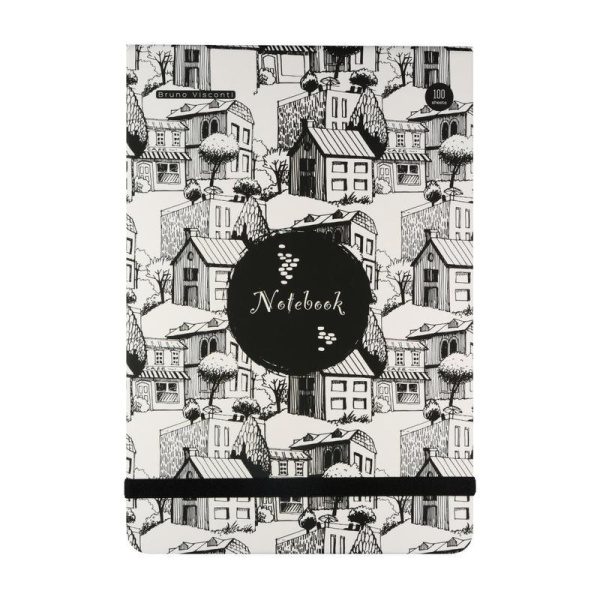 Блокнот Bruno Visconti Megapolis Journal Black&White А5 100 листов в ассортименте в точку на сшивке (145x210 мм) (артикул производителя 3-475/04)