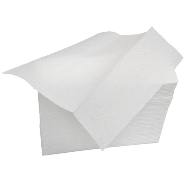 Полотенца бумажные листовые Элементари 1-слойные белые 200 листов в  пачке (15 пачек в упаковке)