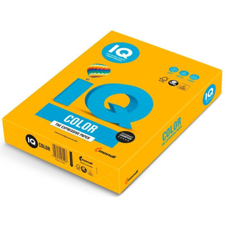 Бумага цветная IQ COLOR Intensive (А4,160г,SY40-солнечно-желтый) пачка 250л