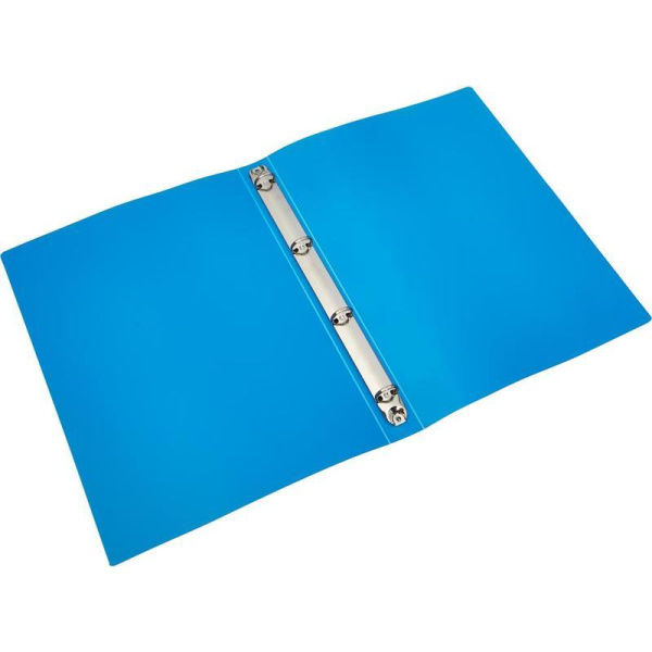 Папка на 4-х кольцах Attache синяя пластиковая корешок 32 мм