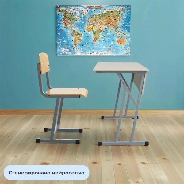 Стул ученический Комус (натуральный/серый, рост 6)